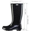 imageSloggers Stride Womens 14quot Fashion Rain Boot with Comfort InsolesBlack White Polka Dot