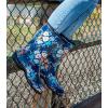 imageSloggers Waterproof Garden Rain Boots for Women  Cute MidCalf Mud ampamp Muck Boots with Premium Comfort Support InsoleFloral Fun Print Blue