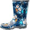 imageSloggers Waterproof Garden Rain Boots for Women  Cute MidCalf Mud ampamp Muck Boots with Premium Comfort Support InsoleFloral Fun Print Blue