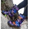 imageSloggers Waterproof Garden Rain Boots for Women  Cute MidCalf Mud ampamp Muck Boots with Premium Comfort Support InsoleFlower Power Print