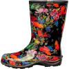 imageSloggers Waterproof Garden Rain Boots for Women  Cute MidCalf Mud ampamp Muck Boots with Premium Comfort Support InsoleIn Fields Black