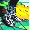 imageSloggers Waterproof Garden Rain Boots for Women  Cute MidCalf Mud ampamp Muck Boots with Premium Comfort Support InsoleMoo Print Black White