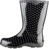 imageSloggers Waterproof Garden Rain Boots for Women  Cute MidCalf Mud ampamp Muck Boots with Premium Comfort Support InsolePolka Dot Print Black and White