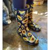 imageSloggers Waterproof Garden Rain Boots for Women  Cute MidCalf Mud ampamp Muck Boots with Premium Comfort Support InsoleSunflower Print Black