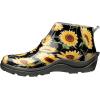 imageSloggers Womans Waterproof Comfort Ankle Boot  Garden Rain Booties for Women  Mud ampamp Muck Boots with Premium Comfort Support InsoleSunflower Print Black