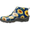 imageSloggers Womans Waterproof Comfort Ankle Boot  Garden Rain Booties for Women  Mud ampamp Muck Boots with Premium Comfort Support InsoleSunflower Print Blue