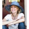 imageSloggers Womens Wide Brim Braided Sun Hat with Wind Lanyard  UPF 50 Maximum Sun ProtectionBlue