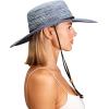imageSloggers Womens Wide Brim Braided Sun Hat with Wind Lanyard  UPF 50 Maximum Sun ProtectionBlue