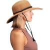 imageSloggers Womens Wide Brim Braided Sun Hat with Wind Lanyard  UPF 50 Maximum Sun ProtectionDark Brown