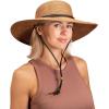 imageSloggers Womens Wide Brim Braided Sun Hat with Wind Lanyard  UPF 50 Maximum Sun ProtectionDark Brown