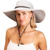 imageSloggers Womens Wide Brim Braided Sun Hat with Wind Lanyard  UPF 50 Maximum Sun ProtectionDuo Grey