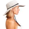 imageSloggers Womens Wide Brim Braided Sun Hat with Wind Lanyard  UPF 50 Maximum Sun ProtectionDuo Grey