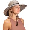 imageSloggers Womens Wide Brim Braided Sun Hat with Wind Lanyard  UPF 50 Maximum Sun ProtectionEarth Brown