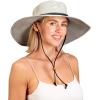 imageSloggers Womens Wide Brim Braided Sun Hat with Wind Lanyard  UPF 50 Maximum Sun ProtectionGray