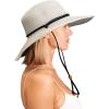 imageSloggers Womens Wide Brim Braided Sun Hat with Wind Lanyard  UPF 50 Maximum Sun ProtectionGray