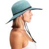 imageSloggers Womens Wide Brim Braided Sun Hat with Wind Lanyard  UPF 50 Maximum Sun ProtectionGrey Blue