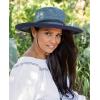 imageSloggers Womens Wide Brim Braided Sun Hat with Wind Lanyard  UPF 50 Maximum Sun ProtectionGrey Blue