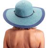 imageSloggers Womens Wide Brim Braided Sun Hat with Wind Lanyard  UPF 50 Maximum Sun ProtectionGrey Blue