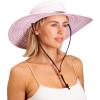 imageSloggers Womens Wide Brim Braided Sun Hat with Wind Lanyard  UPF 50 Maximum Sun ProtectionLavender