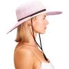 imageSloggers Womens Wide Brim Braided Sun Hat with Wind Lanyard  UPF 50 Maximum Sun ProtectionLavender