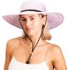 imageSloggers Womens Wide Brim Braided Sun Hat with Wind Lanyard  UPF 50 Maximum Sun ProtectionLavender