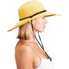 imageSloggers Womens Wide Brim Braided Sun Hat with Wind Lanyard  UPF 50 Maximum Sun ProtectionLight Brown