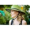imageSloggers Womens Wide Brim Braided Sun Hat with Wind Lanyard  UPF 50 Maximum Sun ProtectionTea Green