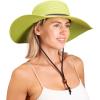 imageSloggers Womens Wide Brim Braided Sun Hat with Wind Lanyard  UPF 50 Maximum Sun ProtectionTea Green