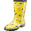 imageSloggers Waterproof Garden Rain Boots for Women  Cute MidCalf Mud ampamp Muck Boots with Premium Comfort Support InsoleBee Print Yellow