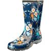 imageSloggers Waterproof Garden Rain Boots for Women  Cute MidCalf Mud ampamp Muck Boots with Premium Comfort Support InsoleFloral Fun Print Blue