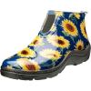imageSloggers Womans Waterproof Comfort Ankle Boot  Garden Rain Booties for Women  Mud ampamp Muck Boots with Premium Comfort Support InsoleSunflower Print Blue