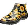 imageSloggers Womans Waterproof Comfort Ankle Boot  Garden Rain Booties for Women  Mud ampamp Muck Boots with Premium Comfort Support InsoleSunflower Print Black