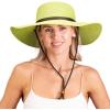imageSloggers Womens Wide Brim Braided Sun Hat with Wind Lanyard  UPF 50 Maximum Sun ProtectionTea Green