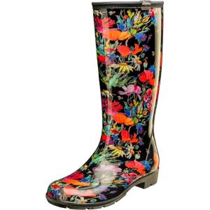 imageSloggers Stride Womens 14quot Fashion Rain Boot with Comfort InsolesIn Fields Black