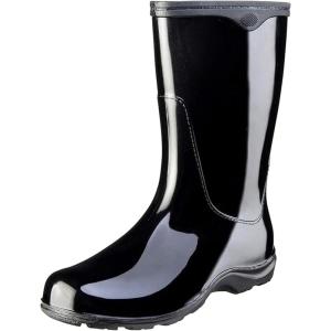 imageSloggers Waterproof Garden Rain Boots for Women  Cute MidCalf Mud ampamp Muck Boots with Premium Comfort Support InsoleClassic Black