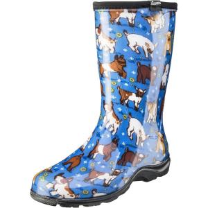 imageSloggers Waterproof Garden Rain Boots for Women  Cute MidCalf Mud ampamp Muck Boots with Premium Comfort Support InsoleGoats Sky Blue