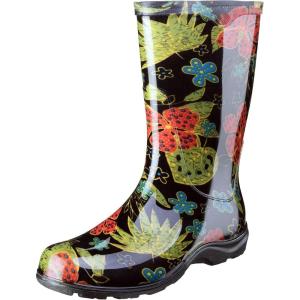 imageSloggers Womens Waterproof Rain and Garden Boot with Comfort Insole Midsummer Black Size 9 Style 5002BK09