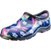 imageSloggers Original Waterproof Rain and Garden Shoe for Women Outdoor SlipOn Garden Clog  Made in The USA with Premium Comfort Insole and Arch SupportBluePink Hummingbird Print